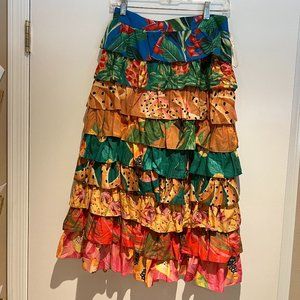 FARM RIO Mixed Print Midi Skirt, size small